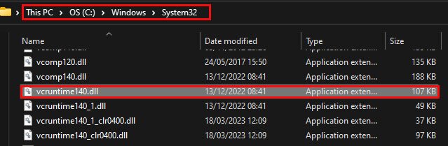Vcruntime140 Folder Vcruntime140.dll Not Found Windows 11- Fixes