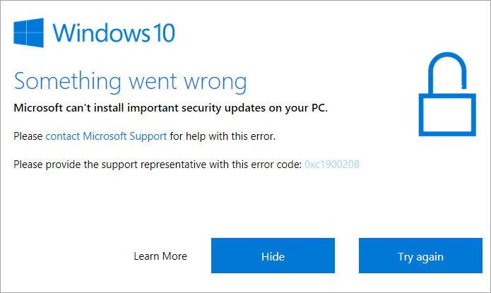Windowsデスクトップ NE C contac2021jp Windows Update Error 0xC1900208 [Fixed]